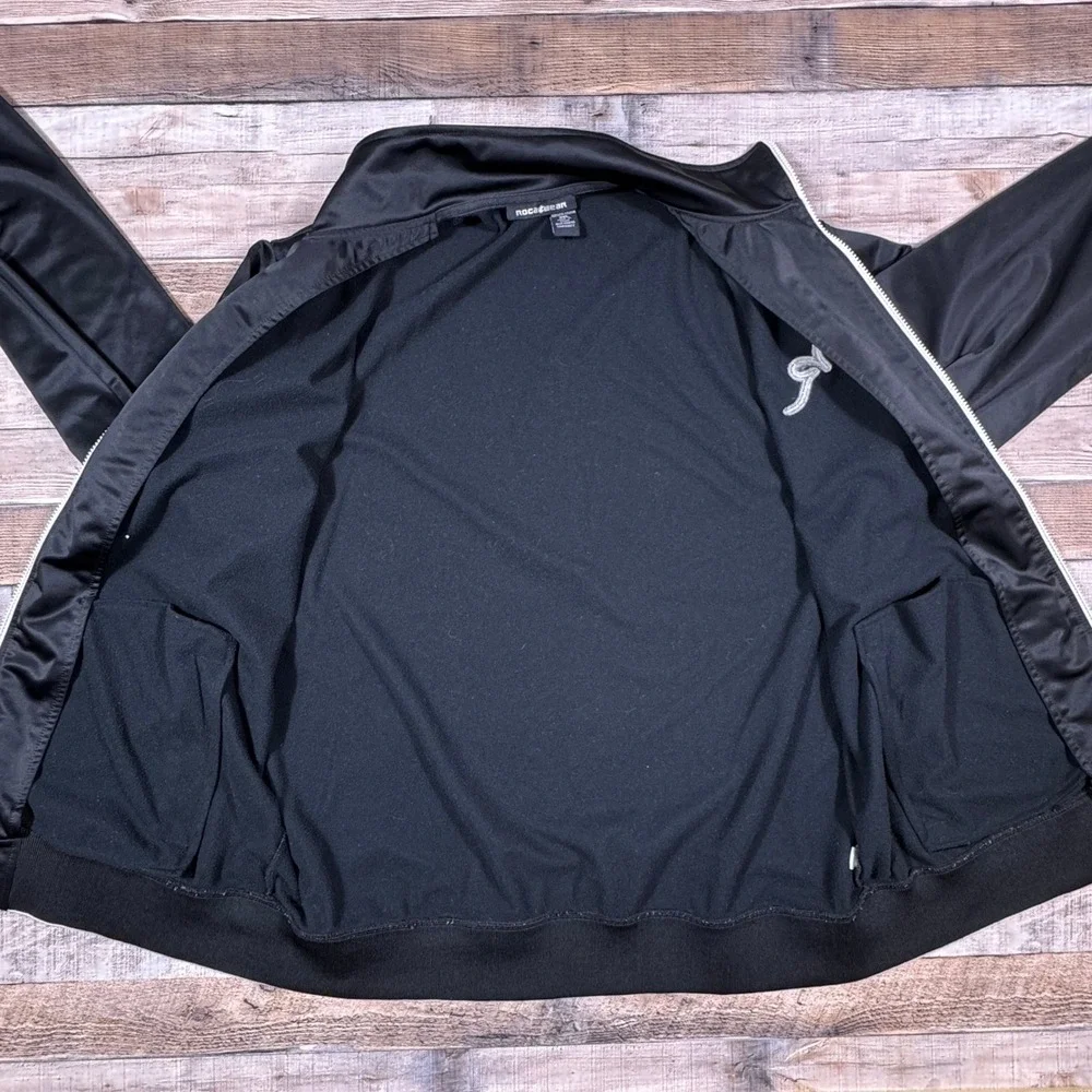 Rocawear Mens Track Jacket Black Full Zip‎ Streetwear Embroidered Logo 2XL